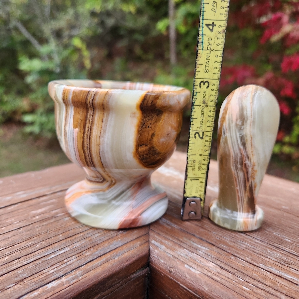 Green Onyx Mortar And Pestle 3.25" Tall - Picture 12 of 16